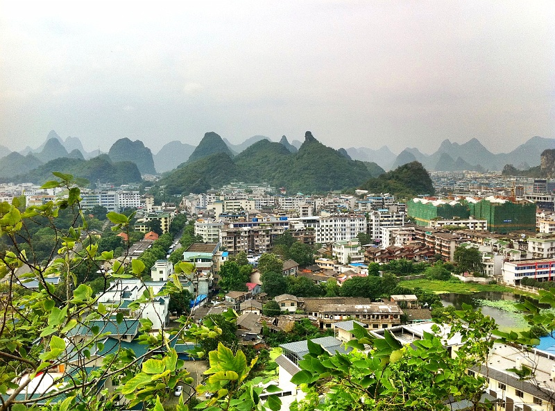 guilin2.jpg - This was taken the second time we came to Guilin after our trip to Yanshou.  This is atop Fubo hill which is named after a famous general.  Walking up all of those steps was challenging, but as you can see the view was worth it.