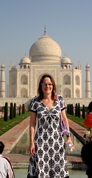 IMG_5978.JPG - Being the child that I am I had to take at least one picture of my wife wearing the Taj for a hat.
